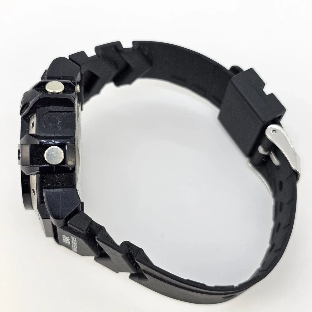 Men's Sports Digital‎ Watch 42MM Black Case Black Plastic Bands LED